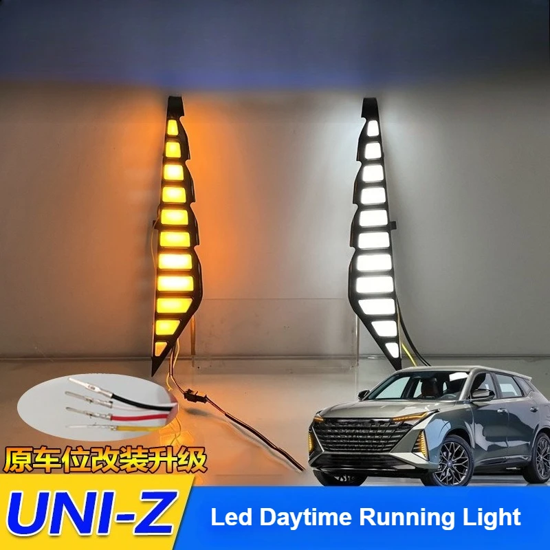 

For Changan UNIZ UNI-Z Car Daytime Running Light Led Dymanic Turn Signal Front Fog Light Modification Auto DRL Accessories