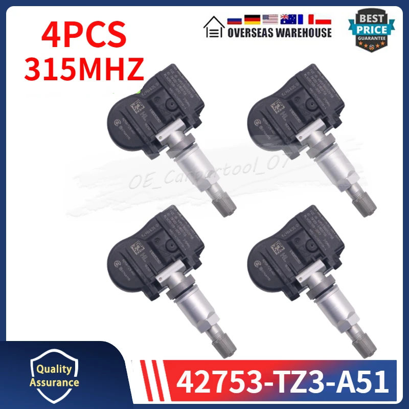 

42753-TZ3-A51 315MHZ TPMS TIRE PRESSURE SENSOR FOR 2014-2018 Acura Rdx Mdx Ilx Tyre Monitor System Pressure Sensor 42753TZ3A51