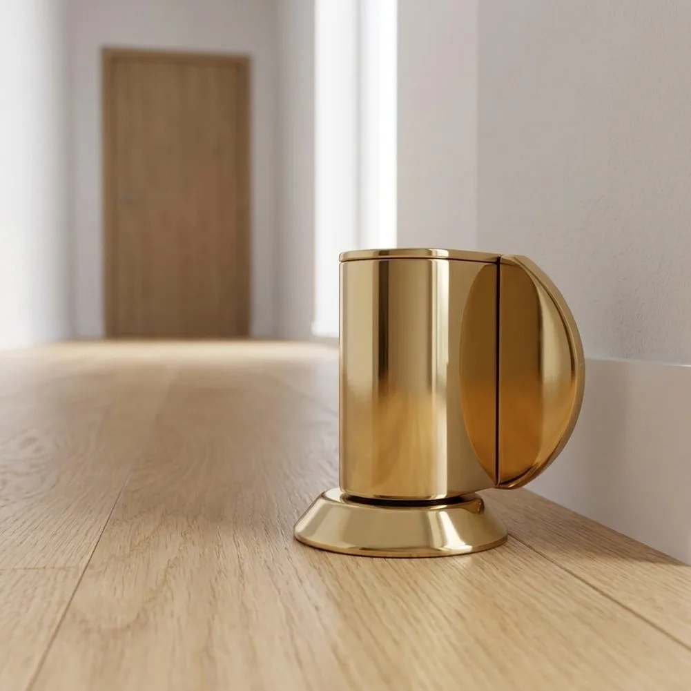 Magnetic Door Stopper for Floor Use Featuring Telescopic Adjustment 5mm to 22mm Zinc Alloy Housing with Silent Damping Function