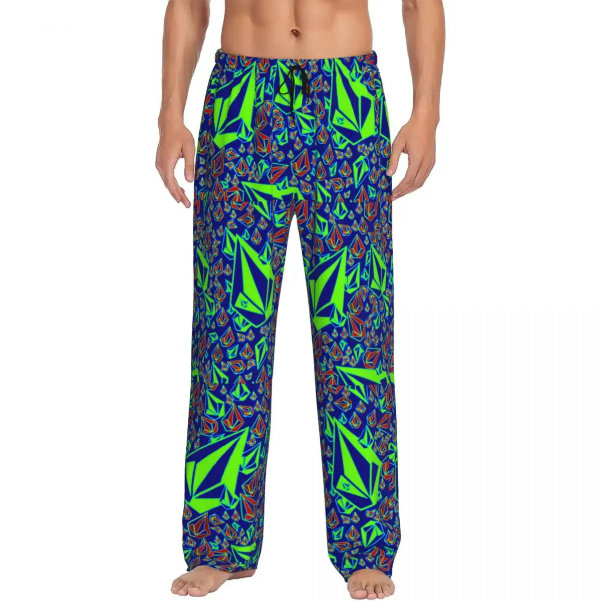 Pantalon de pyjama à motif de pierre Volcoms Boardsports pour hommes, imprimé personnalisé, vêtements de nuit de nuit, bas avec poches