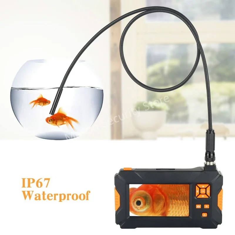 HD 1080P Handhold Endoscope Camera IP68 Waterproof 4.3 Inch Screen Dual 8mm Lens Industria Borescope Pipeline Inspection Camera