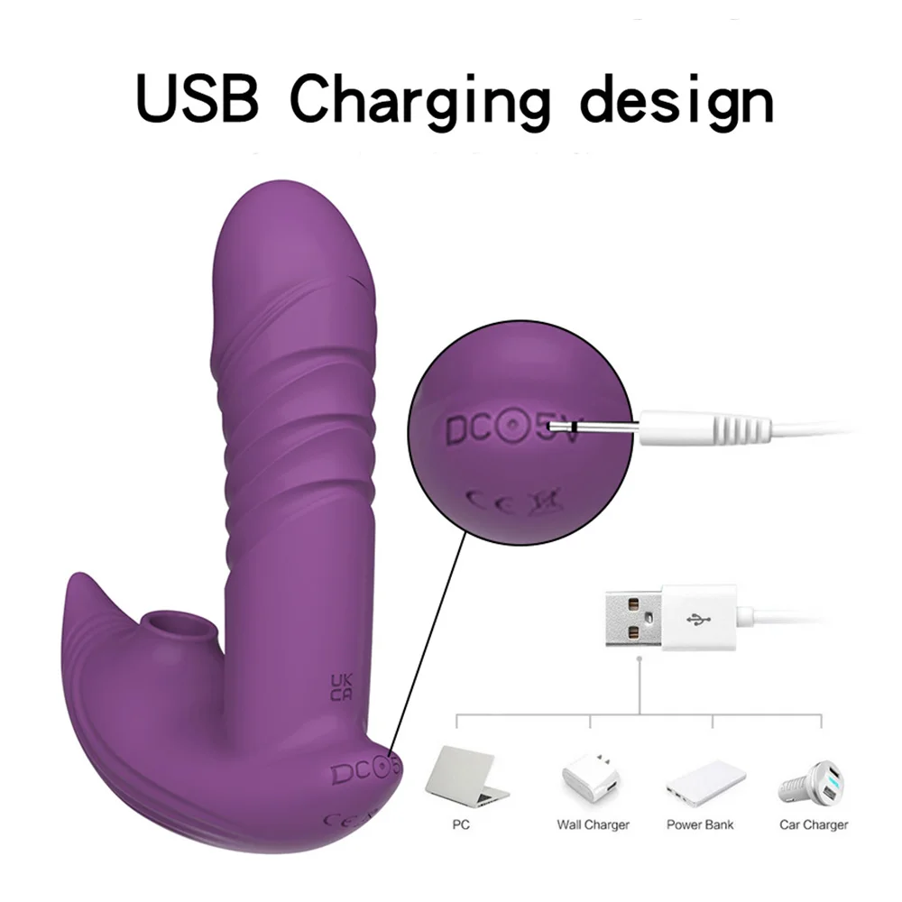 Telescopic Dildo Vibrators Multi Frequencies Sucking G Spot Vagina Stimulator Sex Toy Wearable Clit Vibrating For Adult