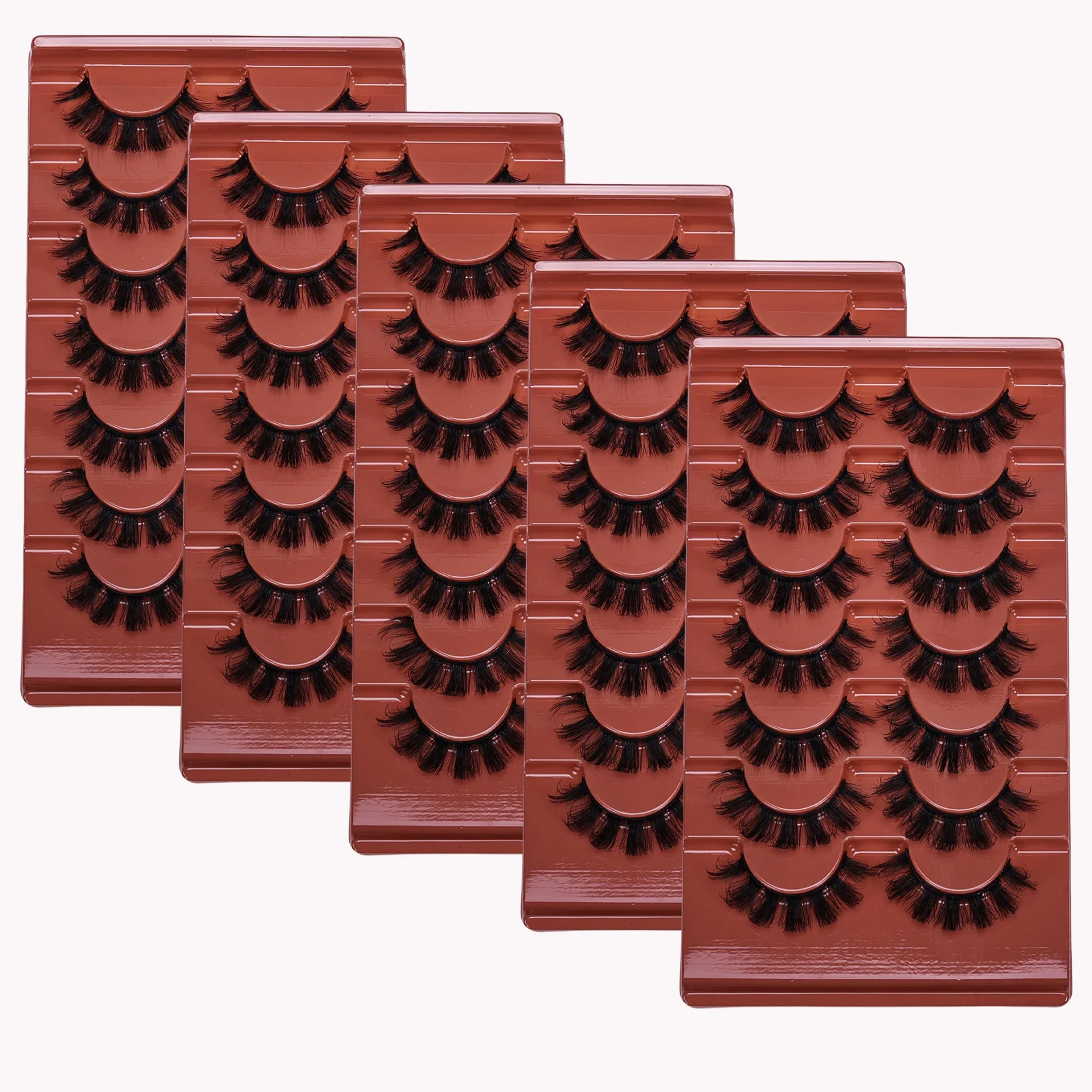 21쌍/35쌍 푹신한 가짜 속눈썹 얇은 가짜 속눈썹 두꺼운 볼륨 가짜 속눈썹 곱슬 가짜 속눈썹