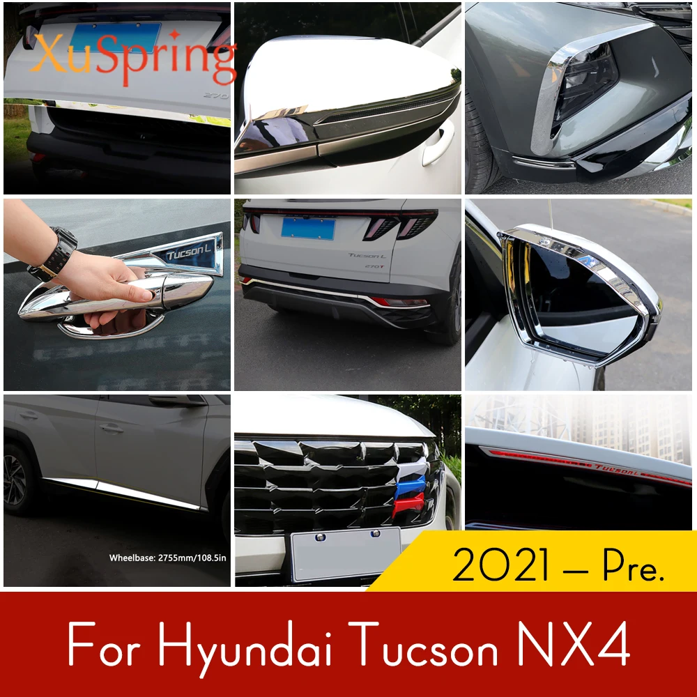 

For Hyundai Tucson Nx4 2021 2022 Wheelbase 2755mm Door Body Side Protector Trim Strips Decoration Cover Garnish 4pcs/set