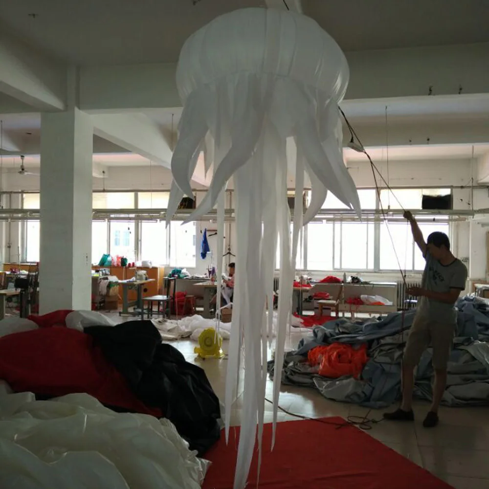 조명이 있는 파티 장식용 인플레이터블 해파리 RGB 나이트 라이트 장식용 메두사 풍선 무대 소품