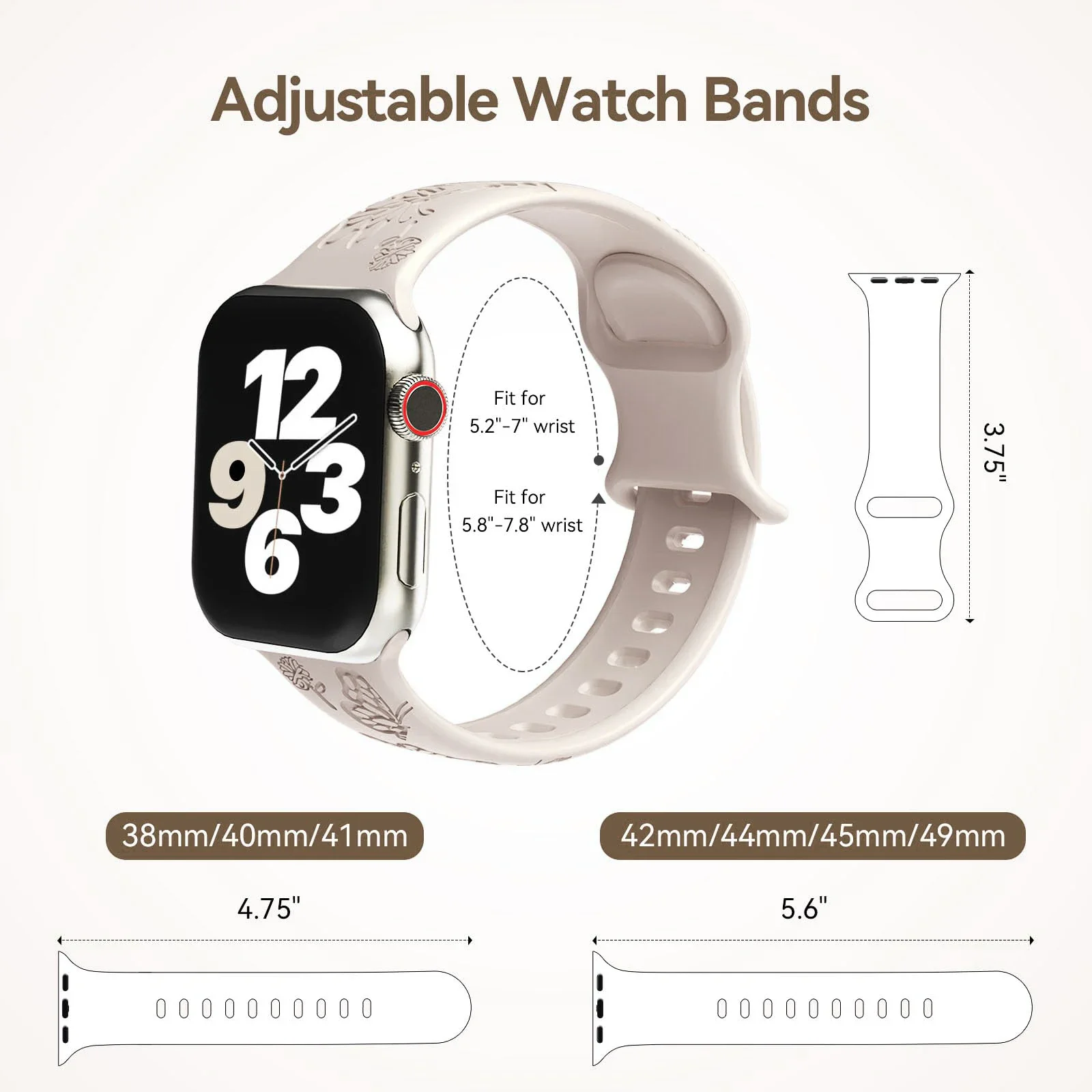 حزام سيليكون منقوش لساعة ابل ، الترا باند ، نمط الفراشة ، سوار ل iWatch 8 ، 7 ، SE ، 3 ، 65 ، 49 مللي متر ، 44 مللي متر ، 45 مللي متر ، 41 مللي متر ، 42 مللي متر, 38 مللي متر, 40 مللي متر