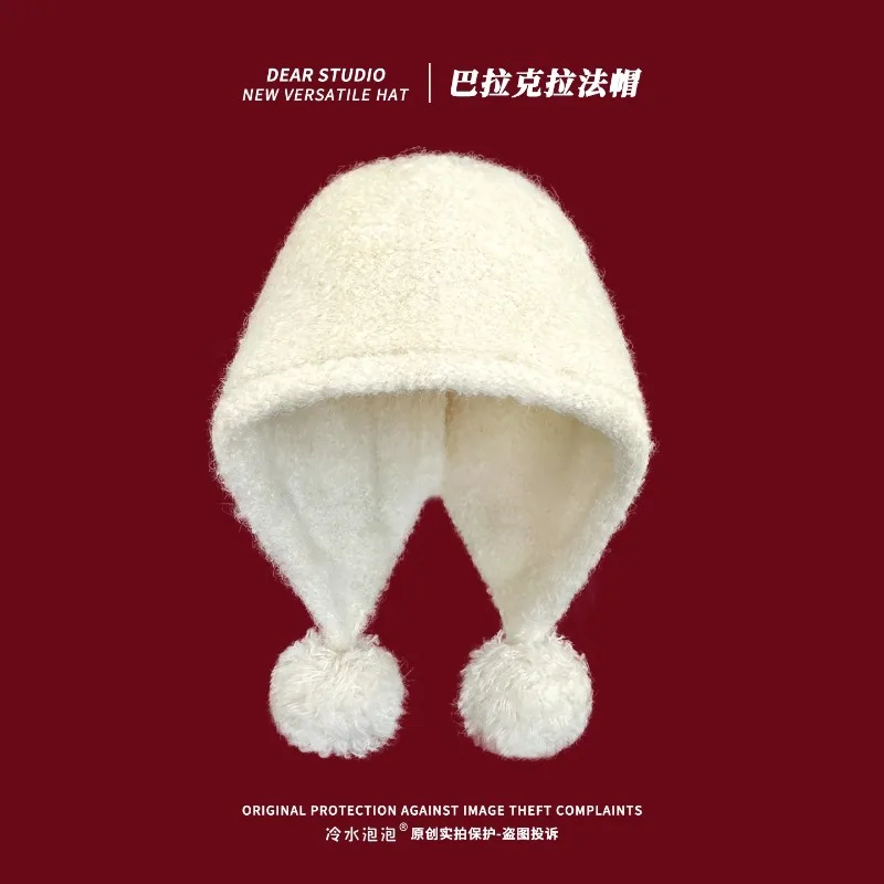 جديد الحلو لون الحلوى لطيف بوم بوم بالاكلافا القبعات للنساء الخريف والشتاء الدافئة تنوعا سدادات حماية الأذن بيني للرجال