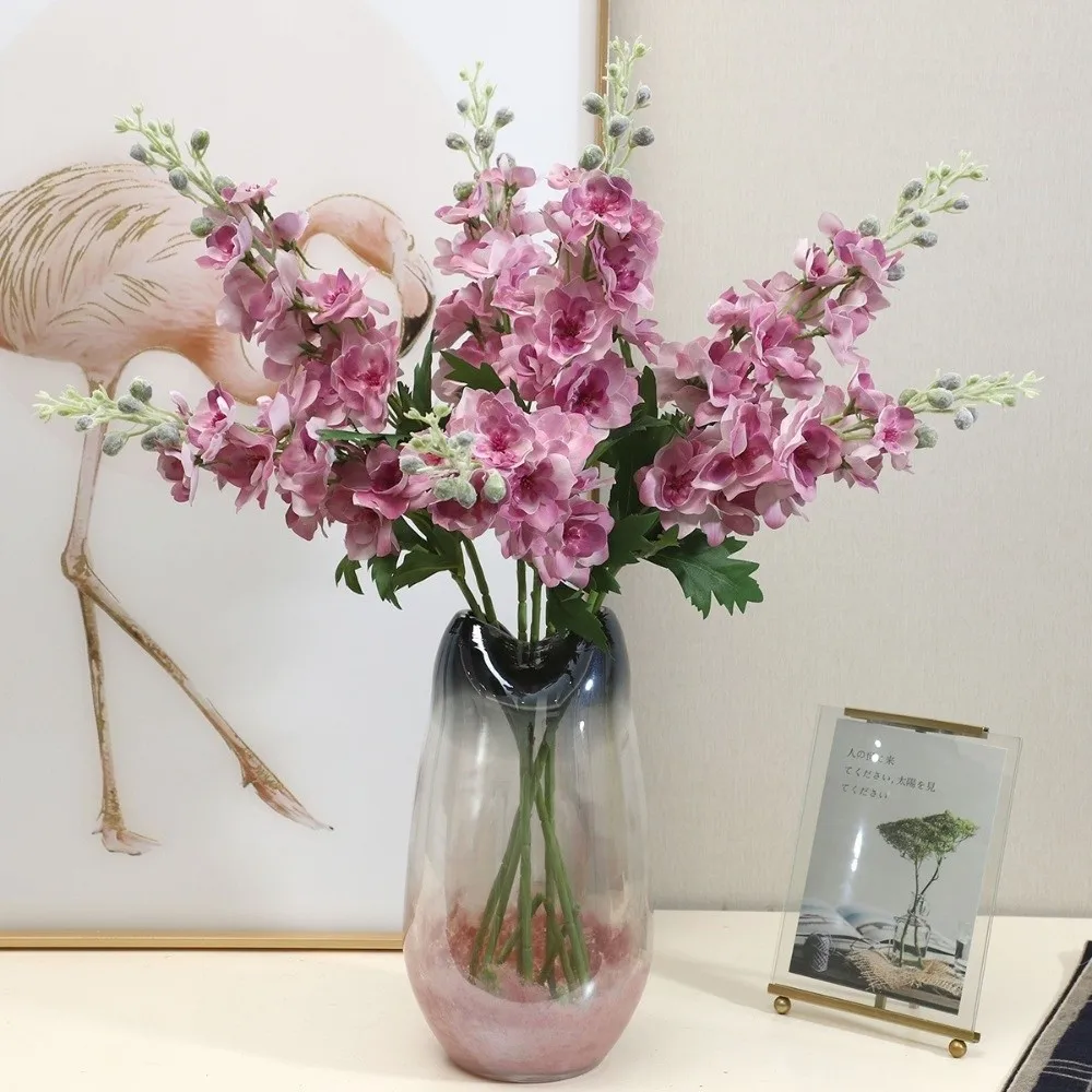 72 سنتيمتر زهرة الدلفينيوم الاصطناعية ترطيب اللمس الحقيقي دلفينيوم الجذعية نابض بالحياة محاكاة زهرة غرفة المعيشة