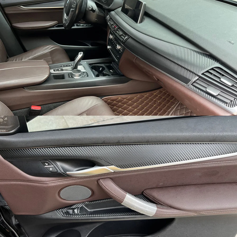 

Car-Styling Carbon Fiber Car Interior Center Console Color Change Molding Sticker Decals For BMW X5 F15 2014-2018