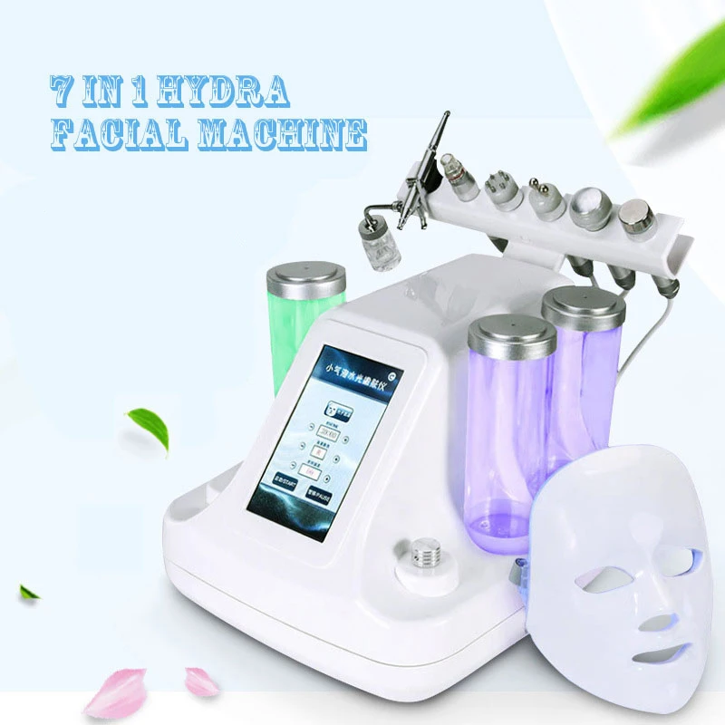 

7 in 1 Vacuum Face Cleaning Ultrasonic Massage Hydra Water Jet Peel Skin Lifting Facial Machine Skin Care BIO RF Beauty