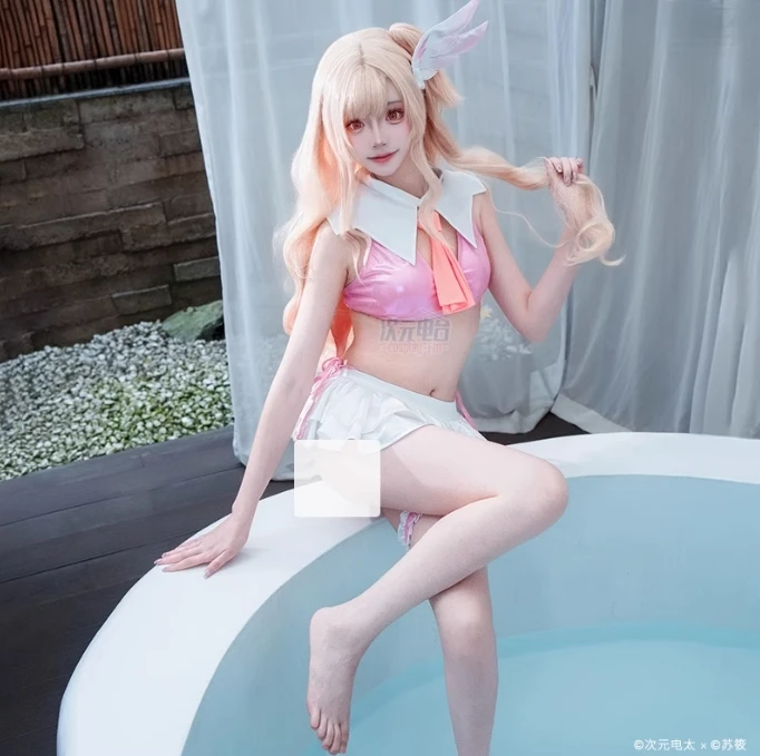 

Fate/kaleid liner Illyasviel von Einzbern Cosplay Costume Halloween Party Sweet Swimsuit Top Skirt Props Wig Women Uniform Set