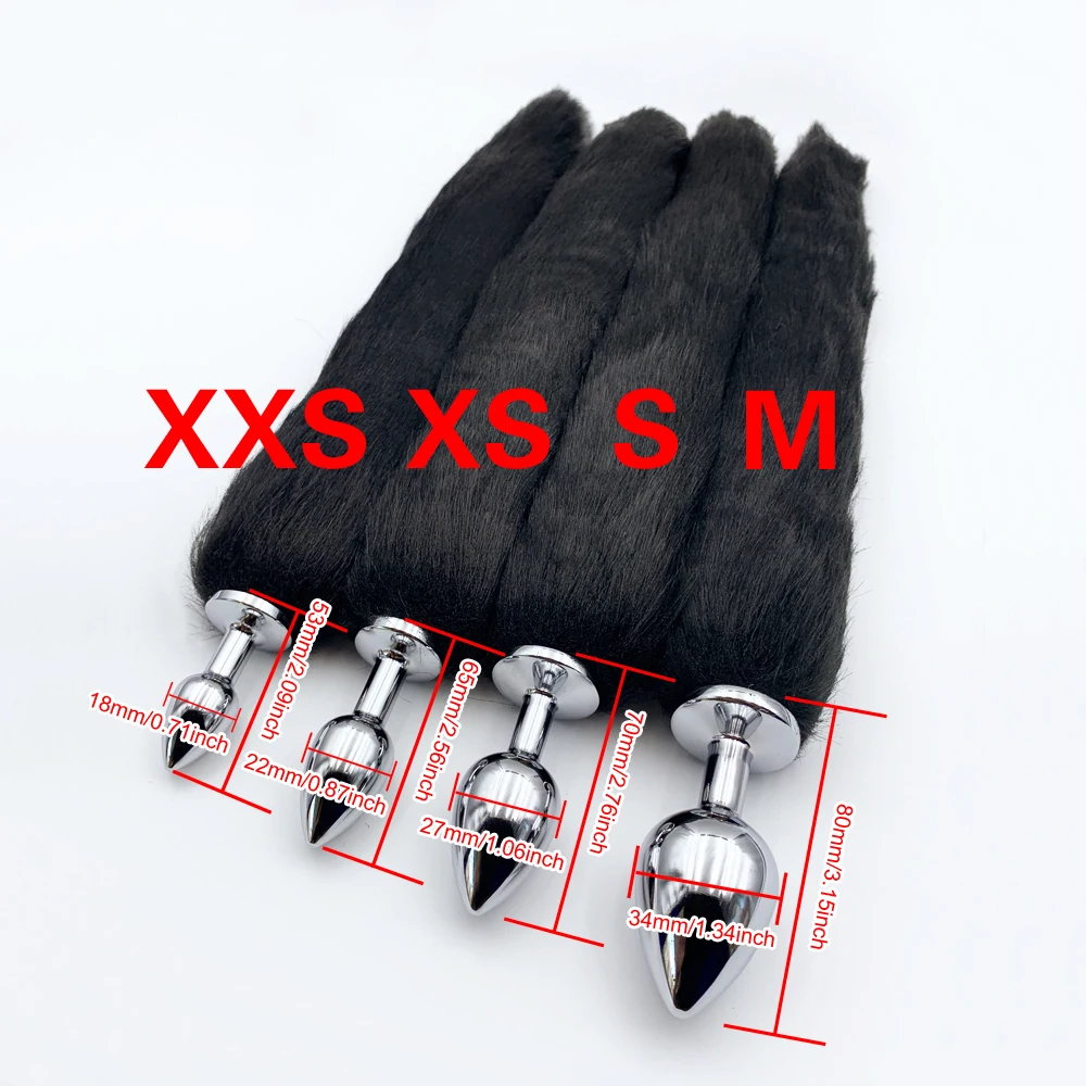1pcs, BDSM Four size dog tail anal plug, animal tail butt plug, role-playing sex games, men and women sex toys - view 2