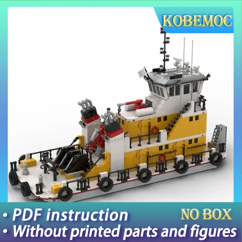 

Городской корабль серии, модель Moc, строительные кирпичи, толкатель, баржа, буксир, технология, модульные блоки, подарки, рождественские игрушки, наборы «сделай сам», сборка