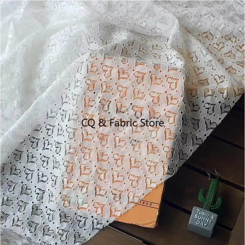

Мягкая эластичная кружевная ткань с вышивкой в форме сердца шириной 1,5 метра для детской одежды, ткань для шитья ручной работы своими руками