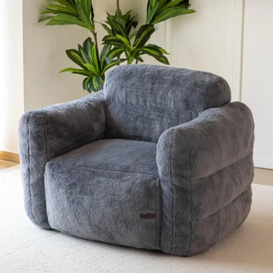 Giant Bean Bag Chair for Adults Ultra Soft Fluffy Bean Bag Sofa Oversized Floor Sofa for Living Room Bedroom Cozy Reading Chair
