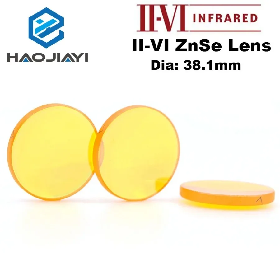

Объектив HAOJIAYI II-VI CVD ZnSe Focus Dia. 38,1 мм FL 127 190,5 мм 5 дюймов 7,5 дюйма для станка для лазерной резки CO2 HAN'S Trumpf s