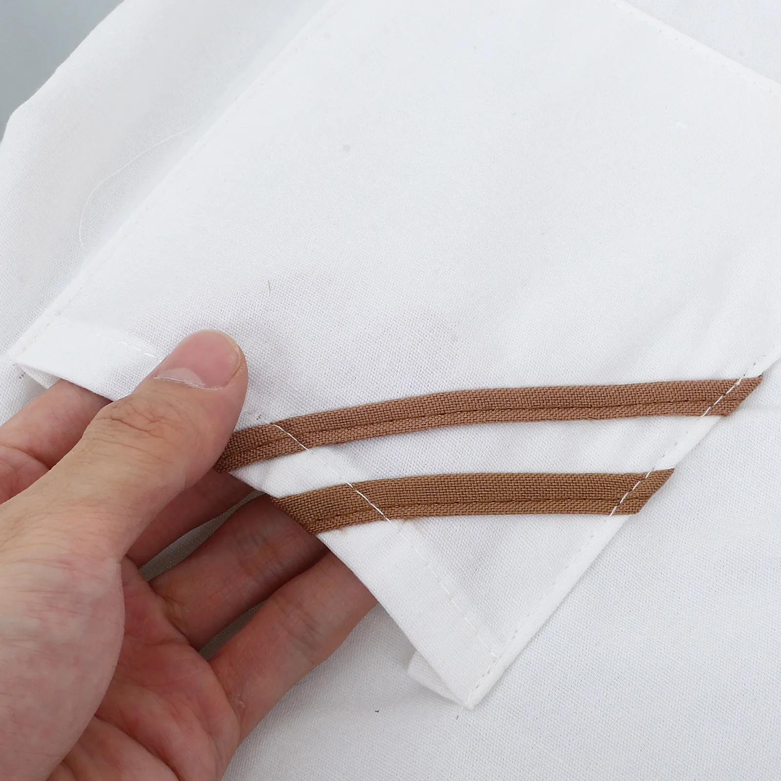 긴 소매 요리사 재킷 화이트 커피 스트라이프 세탁 가능 오일 방지 유니폼 레스토랑 호텔 주방 케이터링 작업복