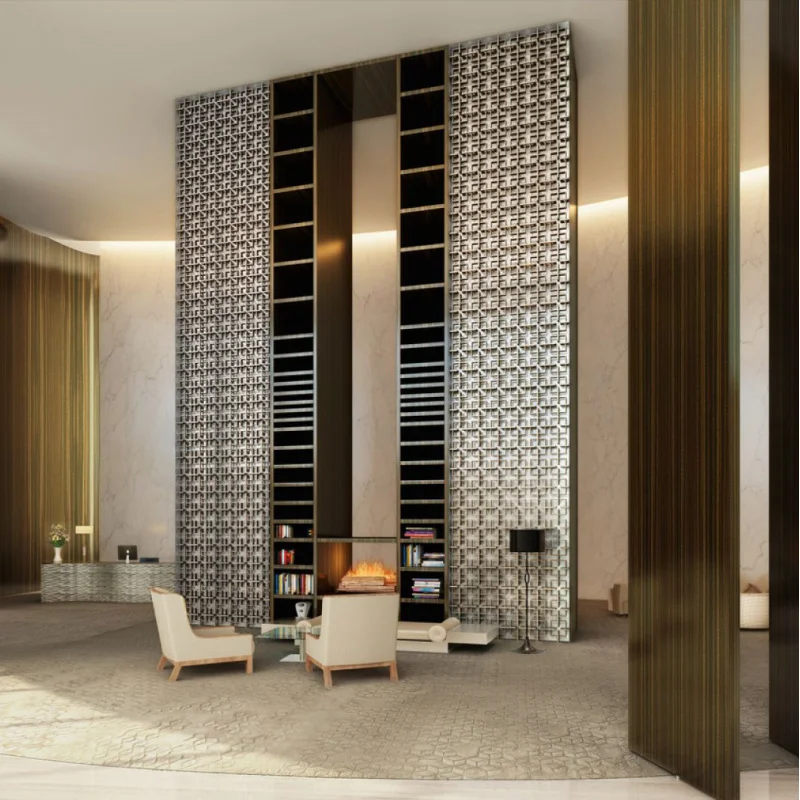 custom.Modern Stainless Steel Room Divider Partition with Screen Tray Cabinet-Waterproof Durable Easy Installation