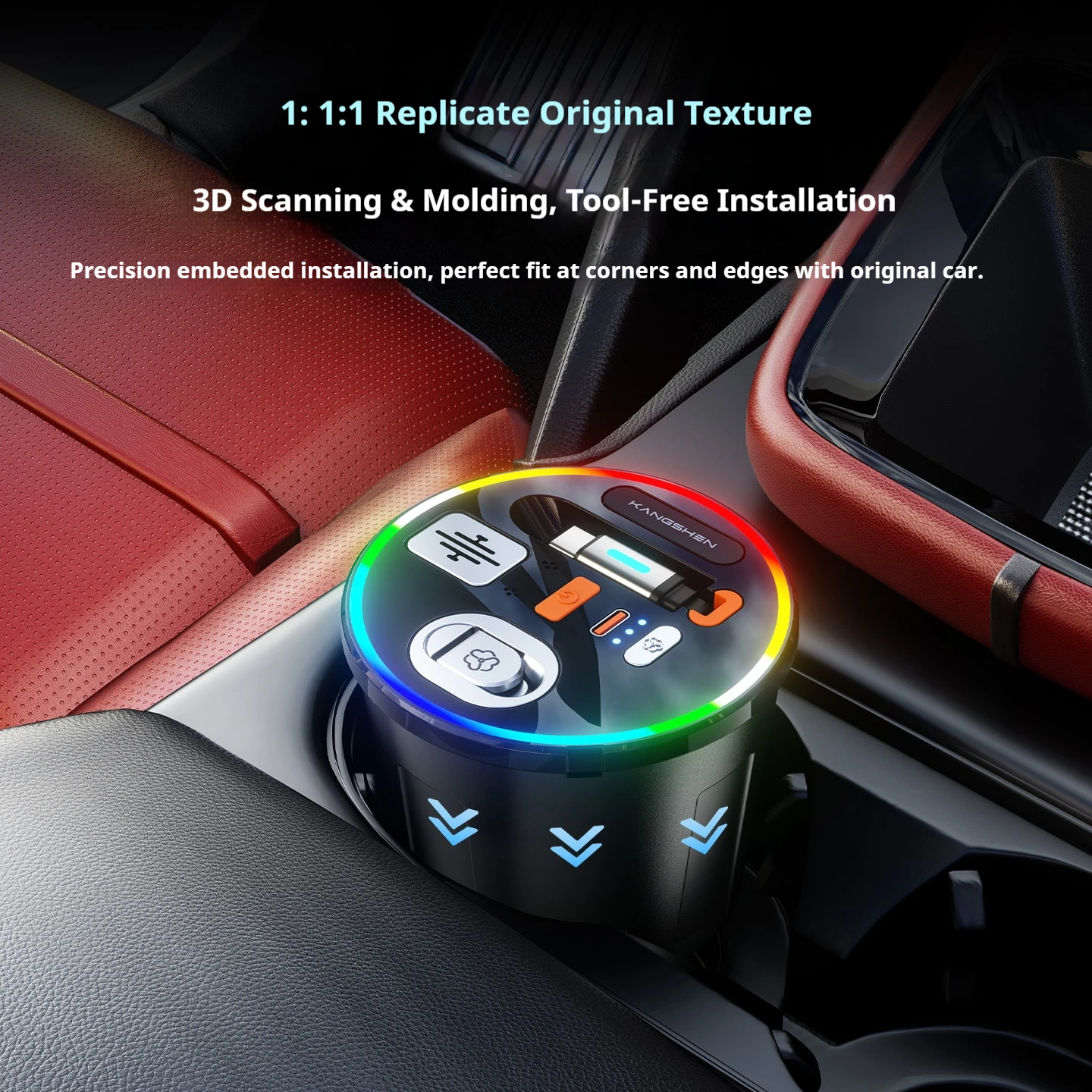 2021-2026 For Porsche Cayenne Car Fast Charger 135W Cup Holder Docking Station USB Converter With Car Air Freshener Car Perfume