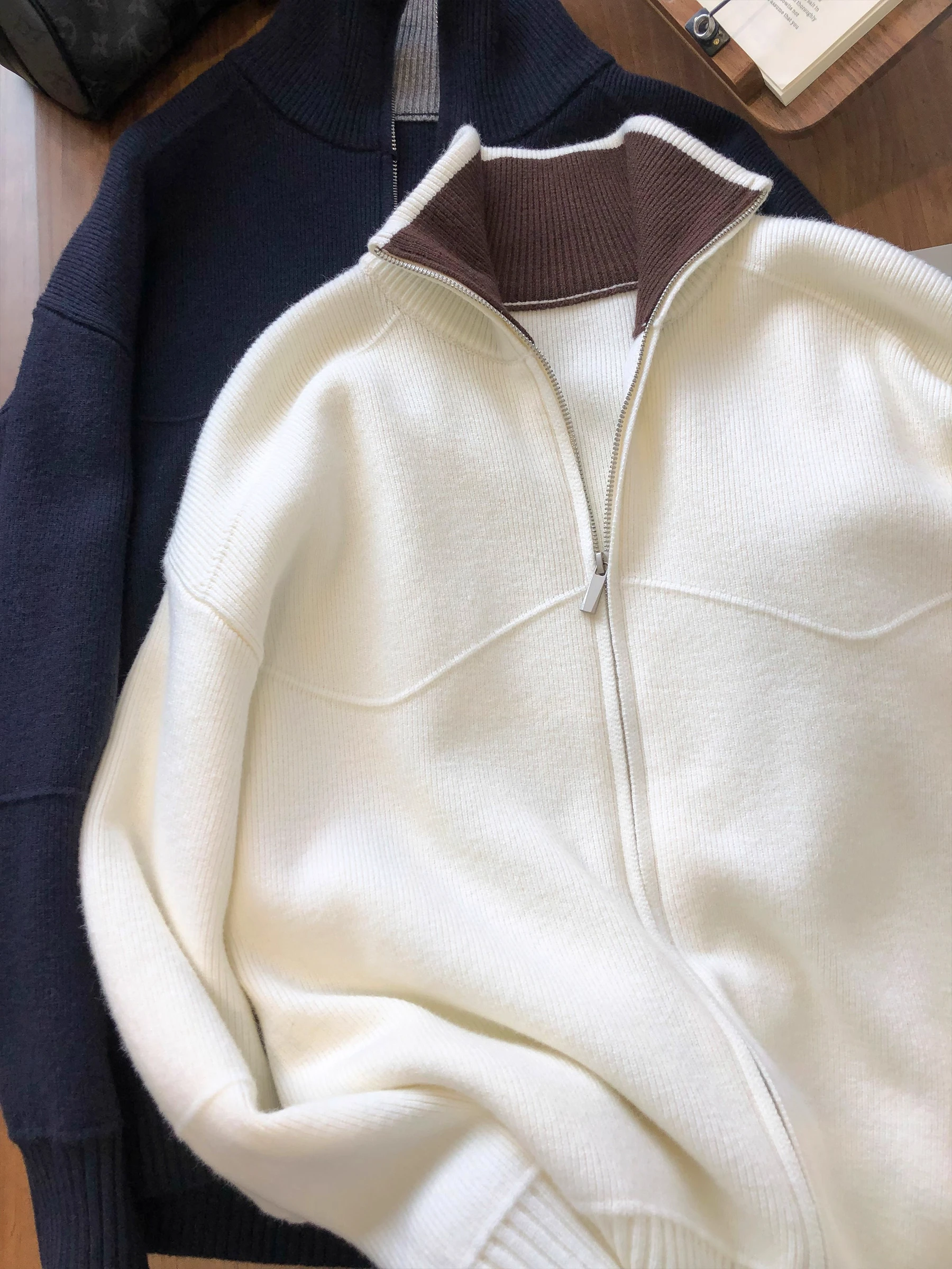 

High-Quali Thiened High-Ne Knitwear Cardigan for Men Casual Sle Polyester Fiber Busin Casual Sle Spring Autumn