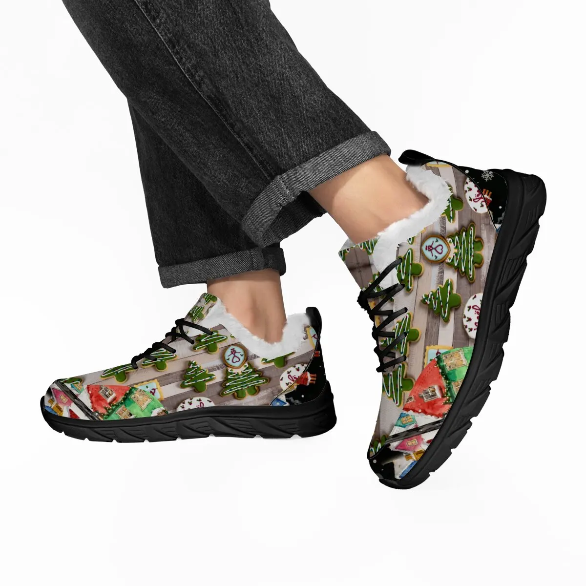 

Christmas Tree and Cute Winter Warm Running Shoes Women's Walking Trainers Casual Platform Loafers Non-Slip Sneakers
