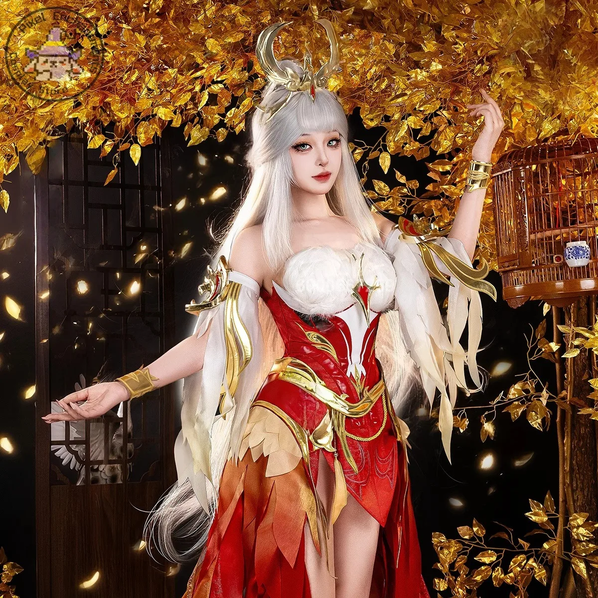 

Game Honor of Kings Cosplay Costume Anime Wang Zhaojun High Quality Role Playing Gold Dress Women Adult Comic Con Party Suits