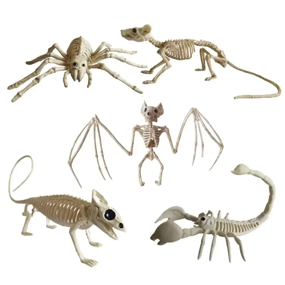 Halloween Decoration Animal Skeleton Bones Creepy Spider Bat Mouse Scorpion Lizard Bonez Ornaments Hallowmas Horror Props Party