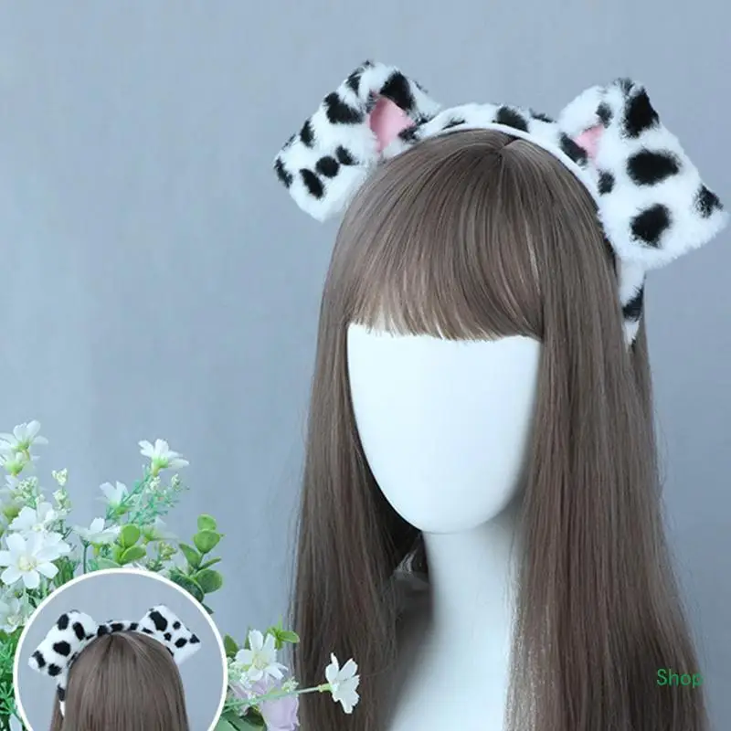 Dropship Lovely Plush Dog Ears Hair Hoop Simulation Animal Ear Headband for Halloween