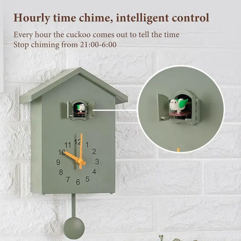 

Cuckoo Wall Clock With Pendulum Bird Tweeting Sound Clock Timed Alarm Wall Decor Cuckoo Clock For Home Living Room Decoration