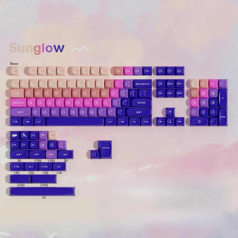 

Gradient Color Personalized MOA Keycap Set PBT Sun 128 Keys Mixed Color for MX Switch 60/84/90/104/108 Mechanical Keyboards