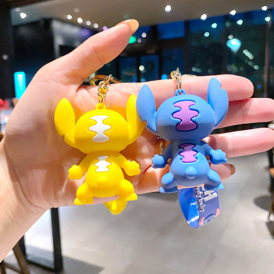 5Set 20PCS Wholesale Stitch Disney Keychain Figure Toy Cute Supple Cartoon Character Toy Keychain Pendant Fan Kid Birthday Gifts