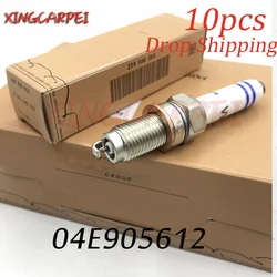 10pcs 04E905612 Iridium Spark Plug For V W Golf For Passat Jetta Polo For A udi A1 A3 Q3 For Skoda Octavia Auto Part Y5kpp332s