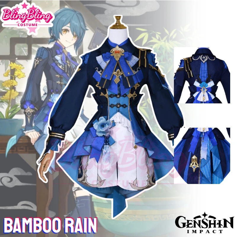 

Genshin Impact Bamboo Rain Xingqiu Cosplay Game Genshin Impact Bamboo Rain Cosplay Bamboo Rain Costume Halloween Party for Women