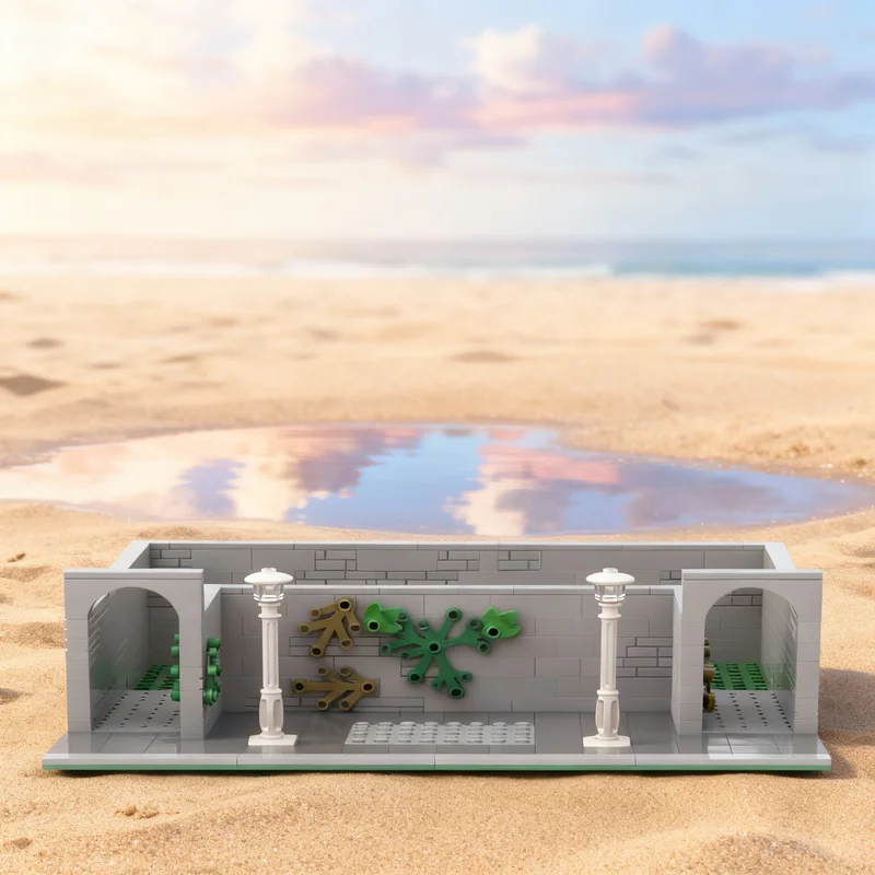 

529pcs MOC Walled Garden Kiosk Stand Modular Streetscape Model Building Blocks Construction Toy Christmas Gifts Brick Kids