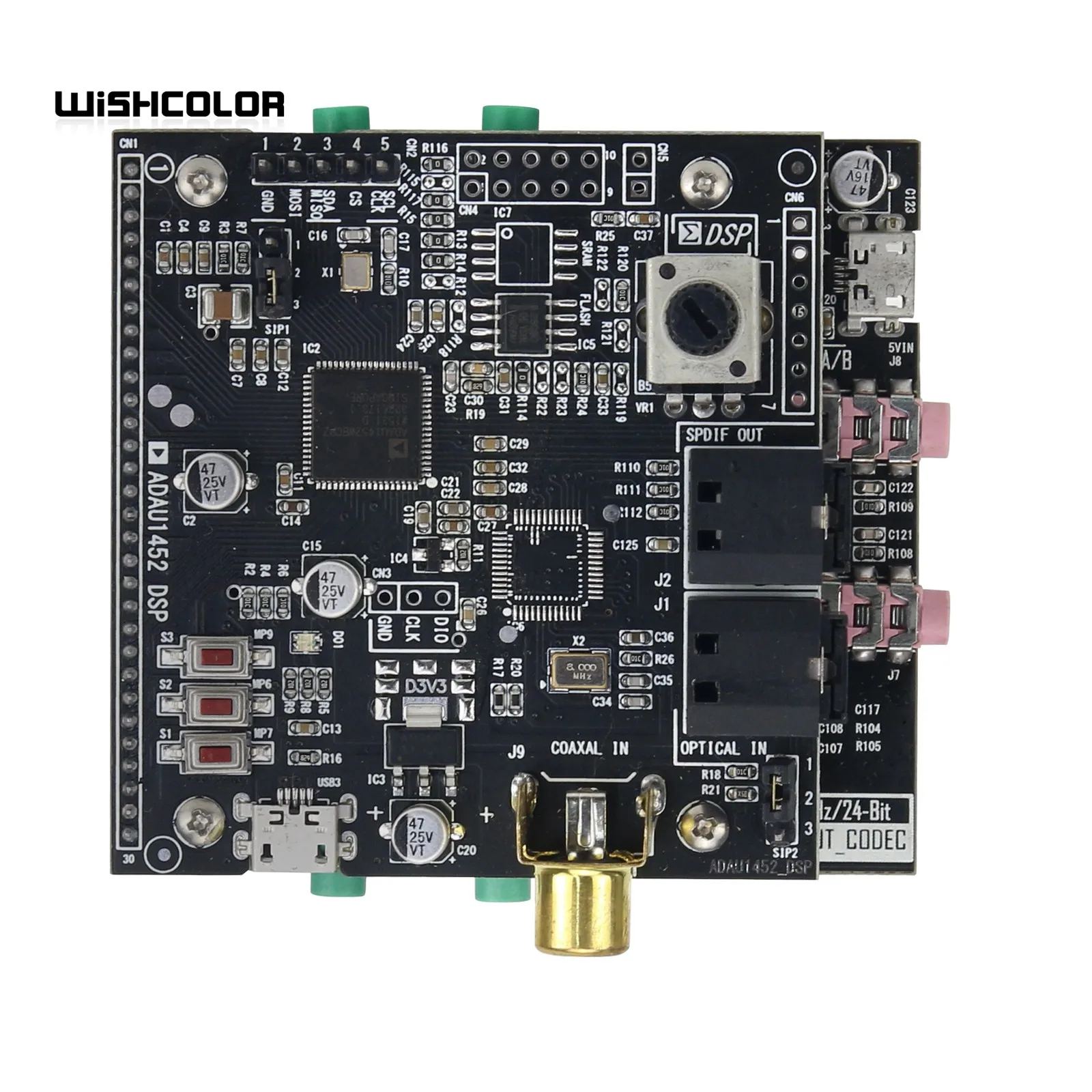 Imagem -04 - Wishcolor Adau1452-dsp Development Board Ad1938 em Out Decoder Aprendizagem Suporte Board Spi e I2c Comunicação