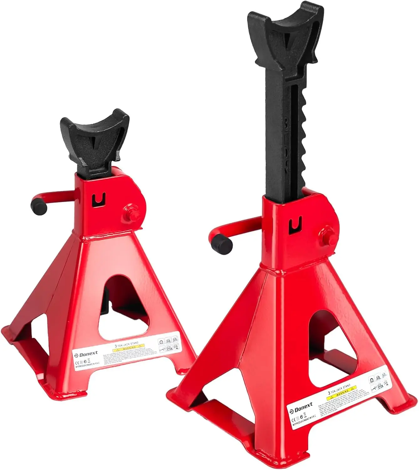

3 Ton Adjustable Steel Jack Stands, 6500 lb Capacity Pair with Locking Ratchet for Auto Truck