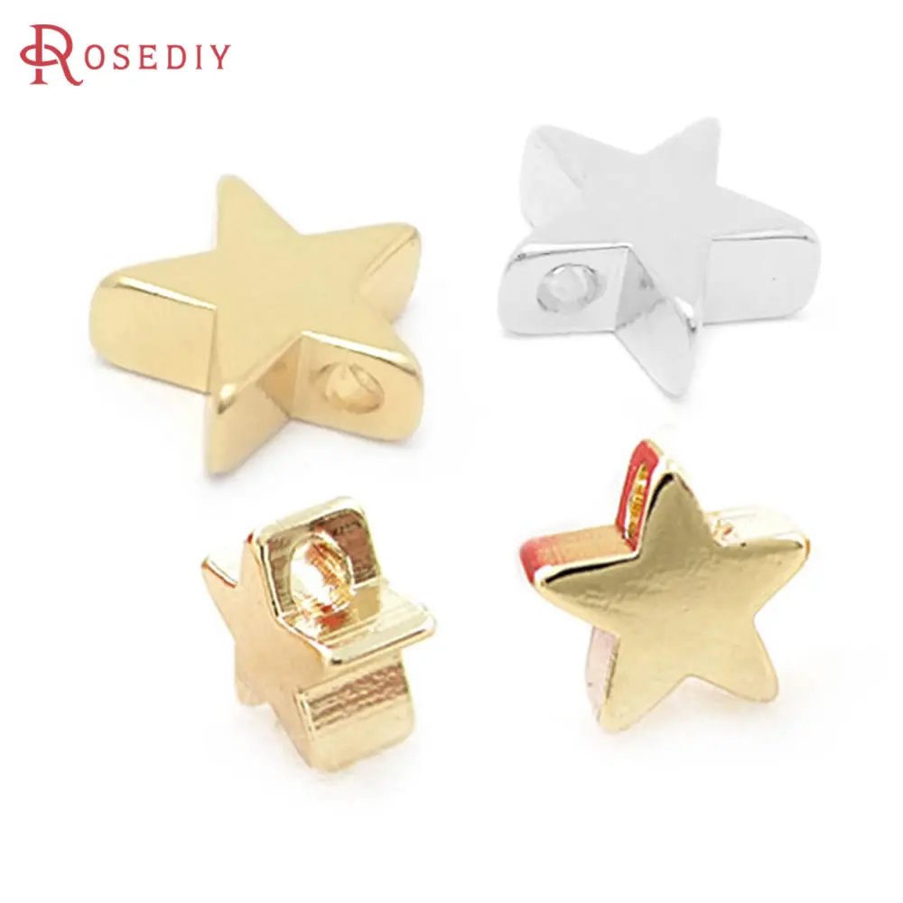 

20PCS 5MM 8MM 18K Gold Color and Silver Color Brass Small Star Charms Pendants Diy Jewelry Findings Accessories wholesale