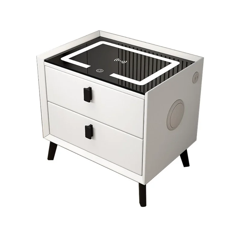 Solid Wood Smart Bedside Bedroom Table High Sense Modern Simple협탁 Small Narrow Multi-Functional