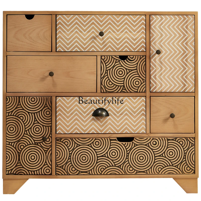 

American chest solid wood bedroom storage cabinet locker living room Nordic