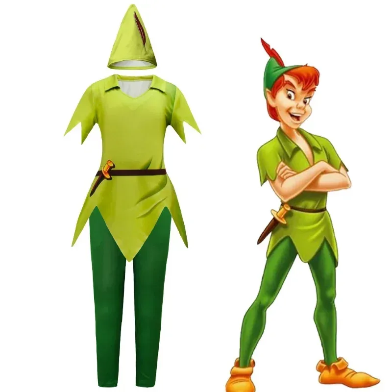 크리스마스 소년 피터팬 어린이 애니메이션 코스프레 의상 카니발 파티 COS 티셔츠 바지 정장 슈퍼 히어로 할로윈 의상