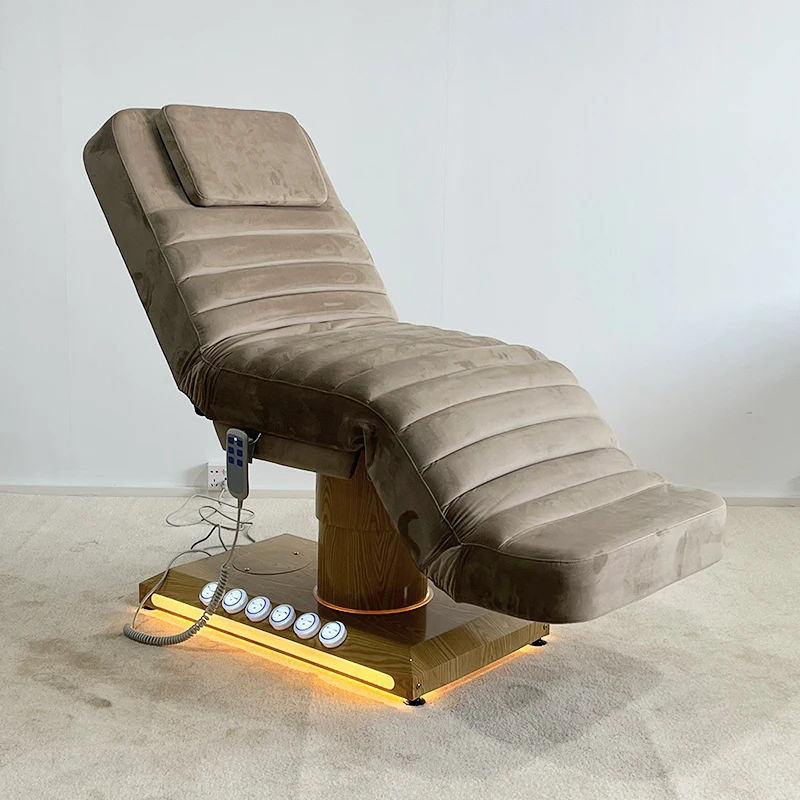

Velvet Beauty Massage Bed with Wood Grain Base 3 Motors Foot Control Lift for Facial