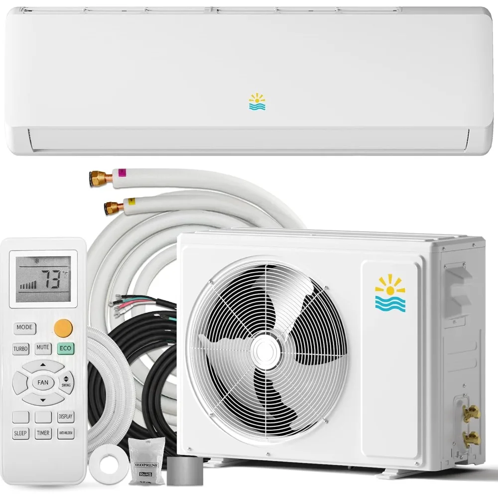 

18000 Mini Split AC/Heating System - 19 SEER2 Mini Split AC Unit Inverter Heating and Cooling, 230v Energy Efficient Ductless