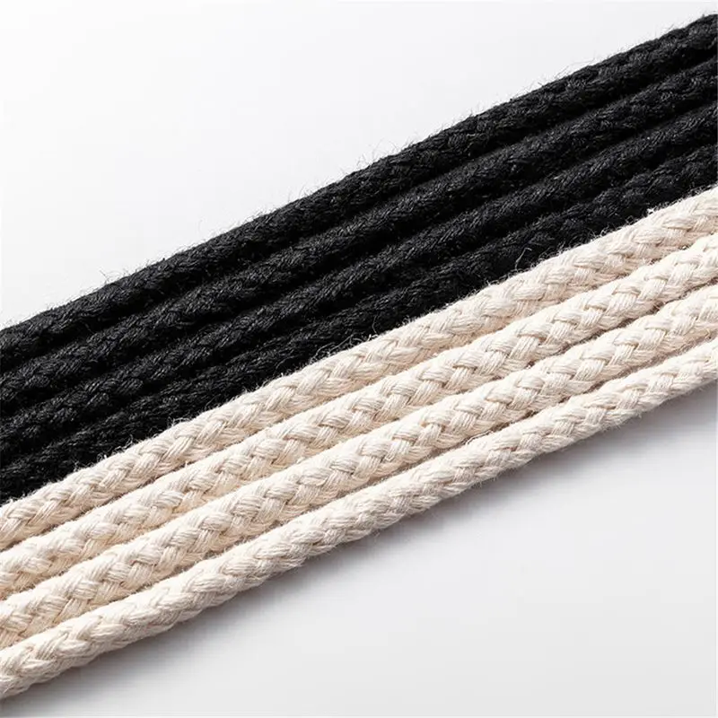 1 Pair Round Cotton Linen Shoelaces Decoration Accessories Shoe Laces Suitable for Dunk sb AF1/AJ Canvas Board Shoes Shoestrings