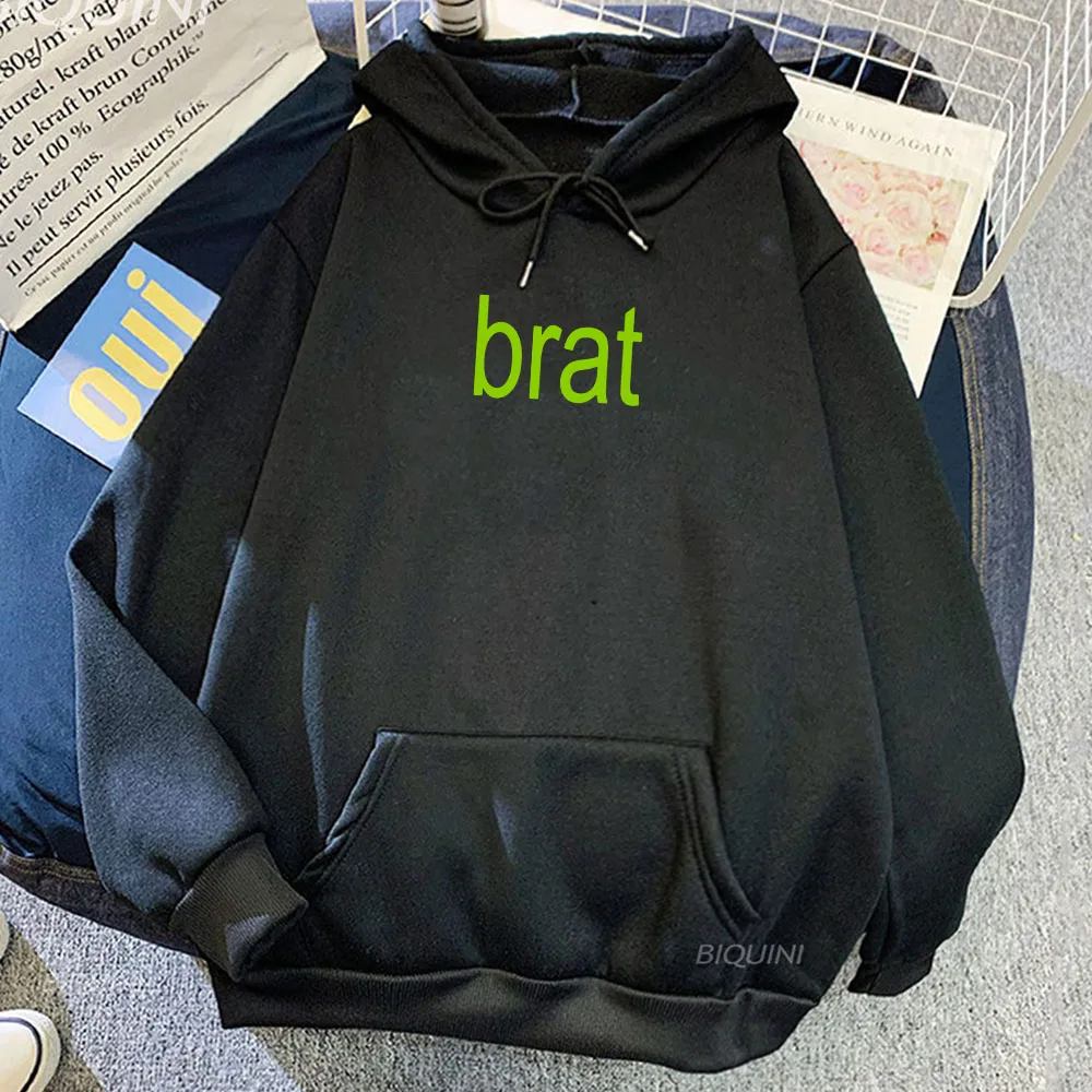 2024 Album Brat Graphic Printing Sudaderas Charli XCX Singer Printing Hoodies Ropa Hombre Casual Men Women Unisex Pullovers Male