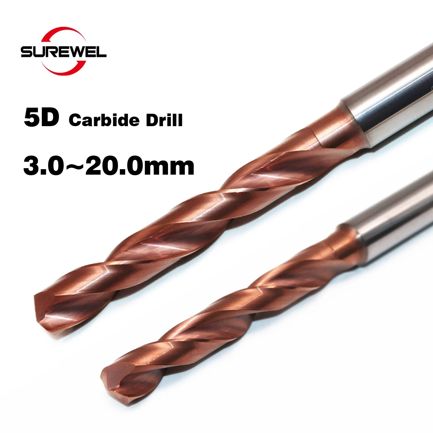 

Solid Carbide Tungsten Drill Bit 5D Dia.3.4 to 20mm CNC Tool Tungsten Steel Drill Wide Variety Of Material Alloy Stainless Steel