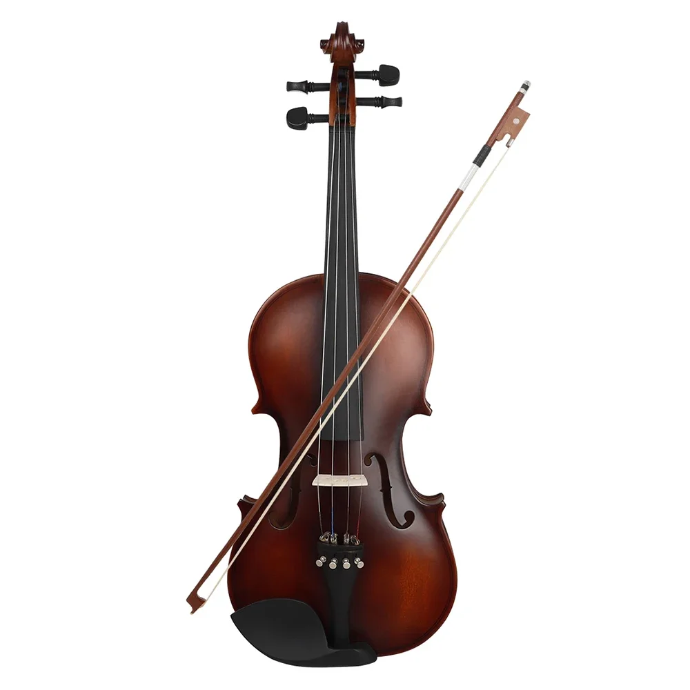 Professional 4/4 Acoustic Violin Solid Wood  Retro Matte Violino Basswood Violin With Case Bow Beginners Musical Instrument Gift