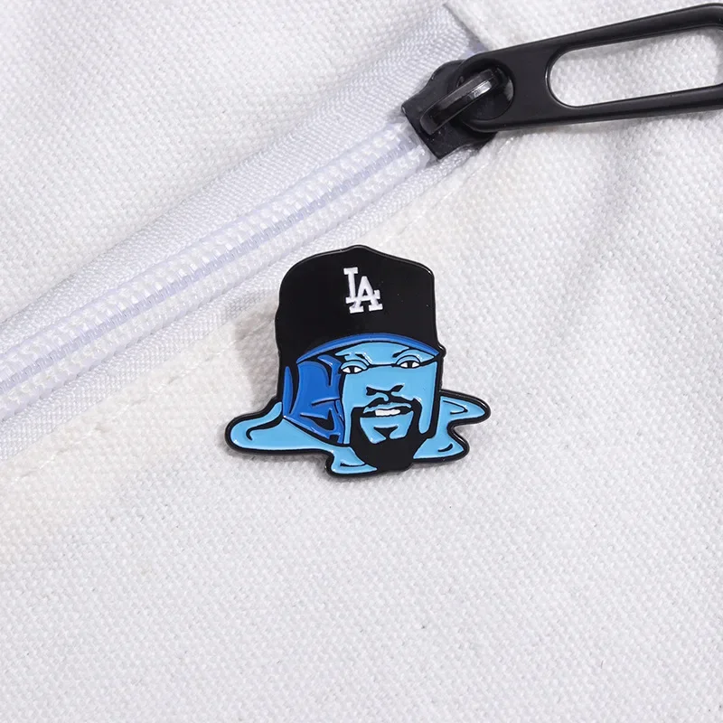 Cartoon Character Enamel Pin Blue Hat Brooches Backpack Jeans Lapel Badge Hip Hop Jewelry Gift For Friends