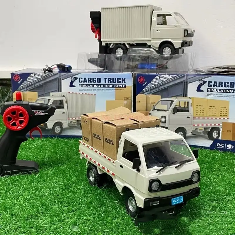 Wpl D12-Voiture télécommandée avec lumière LED, simulation de camion d'escalade à la dérive, jouets électriques Cargo RC, modèle de voiture, cadeau d'anniversaire, 1:16