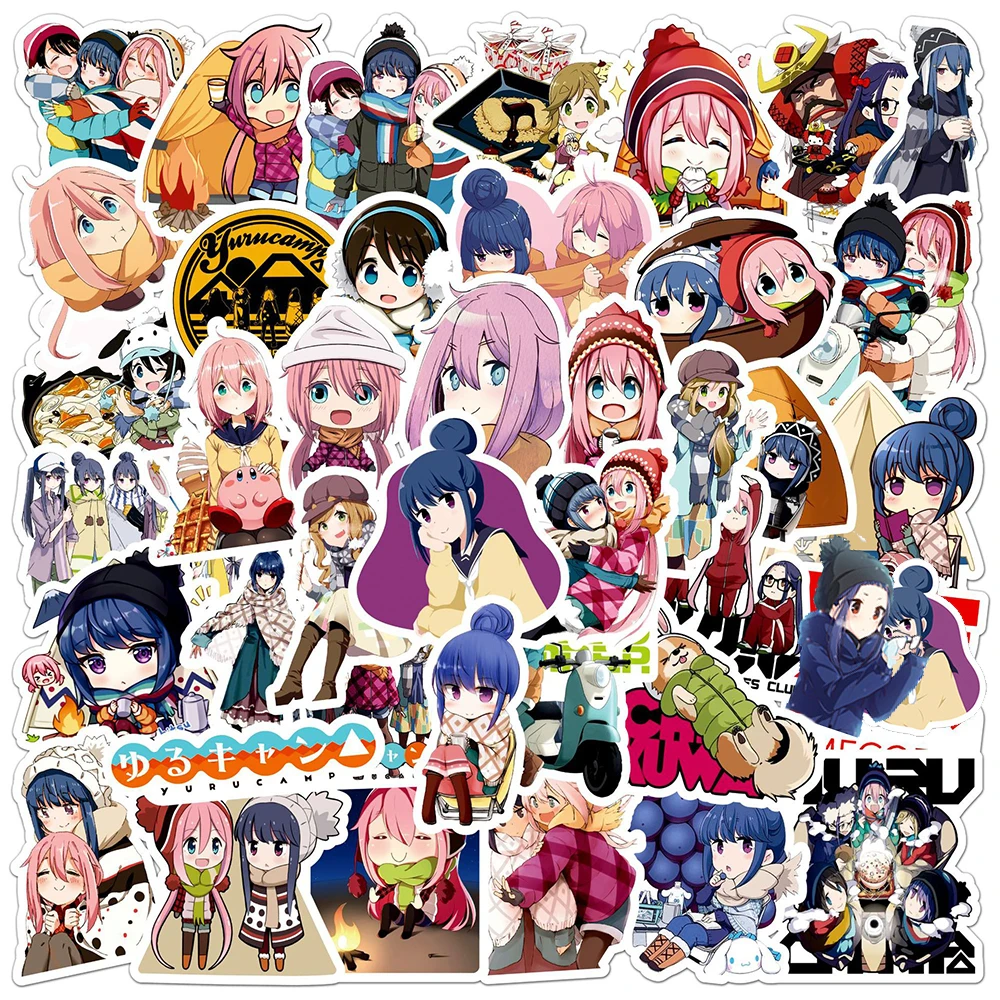 

10/30/50pcs Kawaii Girls Laid Back Camp Stickers Yuru Camp Anime Sticker Suitcase Luggage Guitar Scrapbooking Aesthetics Decal