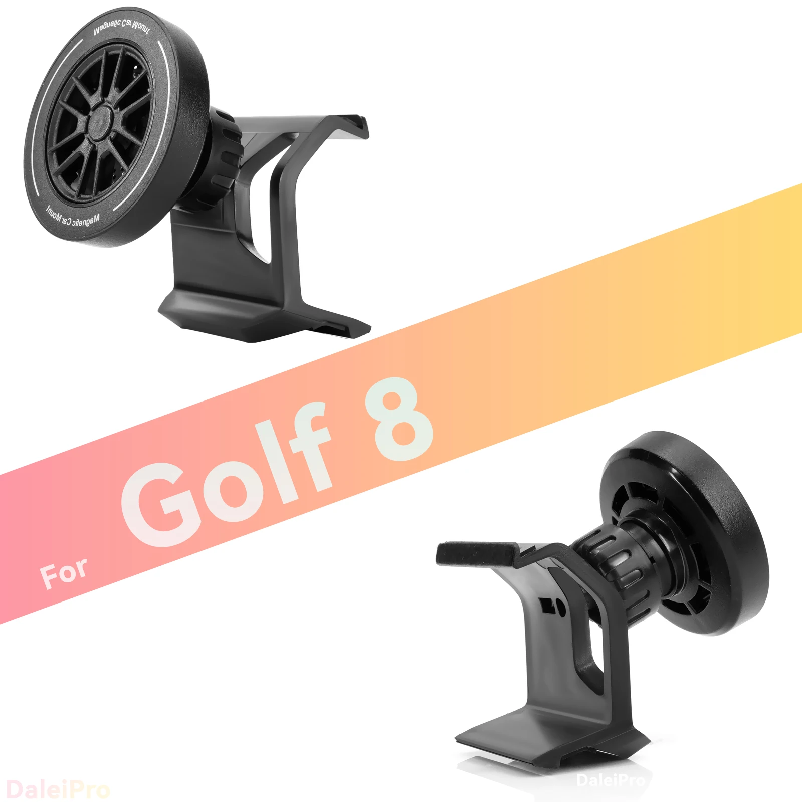 Maßgefertigte Magnetische Handyhalterung mit Luftstromkühlung für VW Golf 8 MK8 2021 2022 2023-2026, 360° Drehbar ° Schwenkbarer Halterungssockel – Detail 3